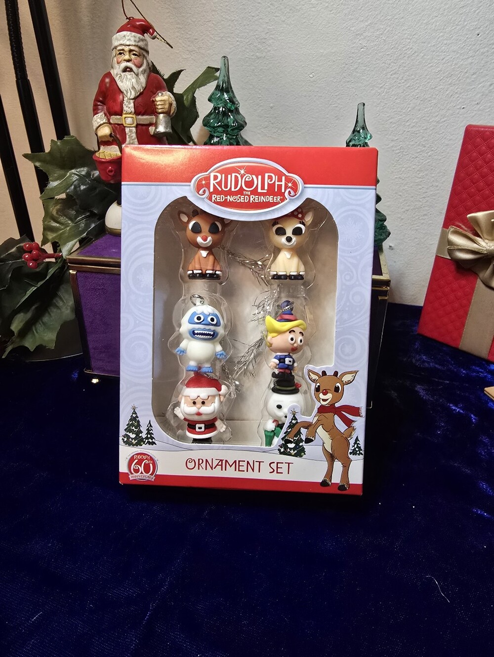 Rudolph The Red Nose Reindeer Mini Ornaments Set MIB